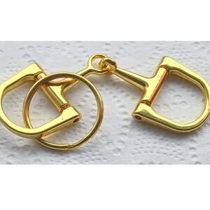 Dee Equestrian Horse Bit Keychain Bag Charm Gold Tone